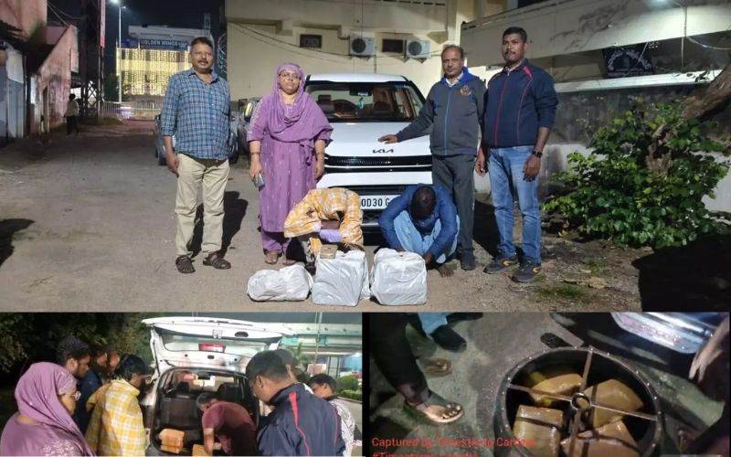 کار کے ٹائر میں چھپا کر  15 کلو گرام گانجہ اسمگل کرنے کے الزام میں ہوم گارڈ گرفتار